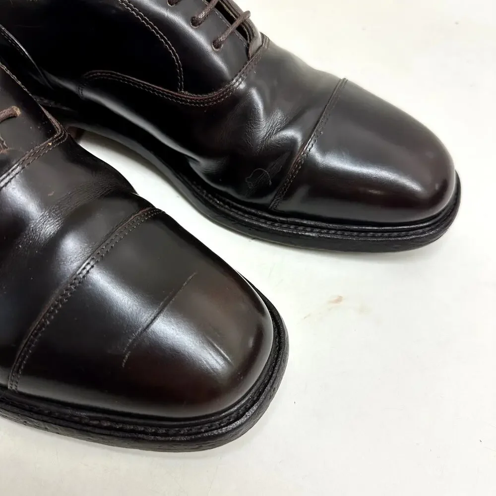 NEW HEELS Grenson Cap Toe Oxford 5105 Burnished Dark Brown England UK 7 US 8